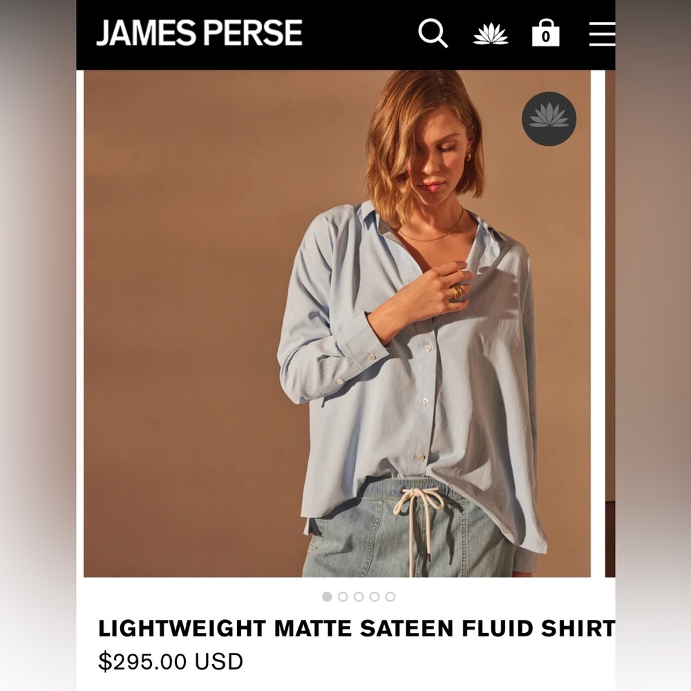 James Peres Matte Sateen Fluid Shirt